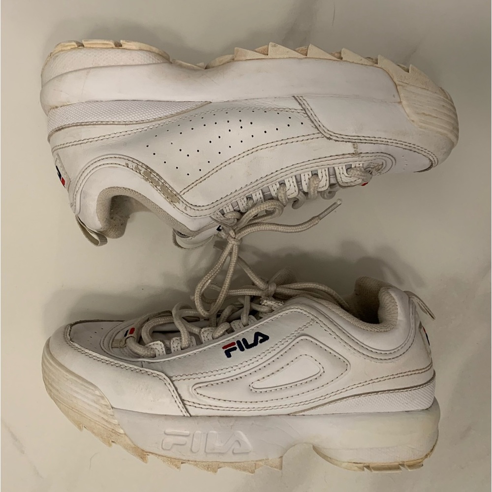 FILA Girls White Chunky Platform Sneakers